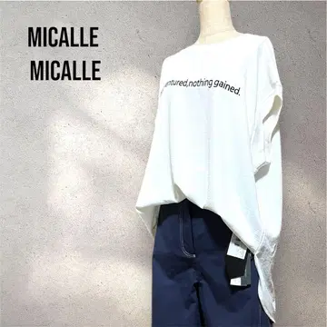 미사용 새상품 MICALLEMICALLE 로고 프렌치 슬리브 티셔츠