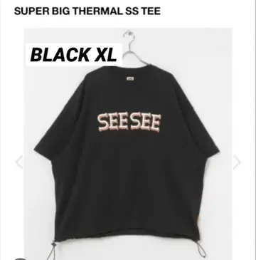 SEESEE SUPER BIG THERMAL SS 티 블랙 XL 사이즈