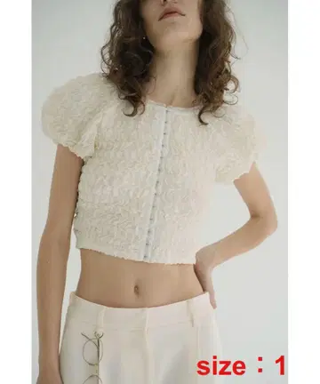 [ CLANE ] SHIRRING PUFF TOPS(ivory)1