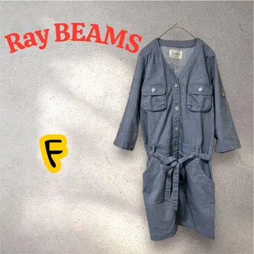 Ray BEAMS 레이 빔즈 데님 원피스 긴팔 튜닉 무릎 기장 F