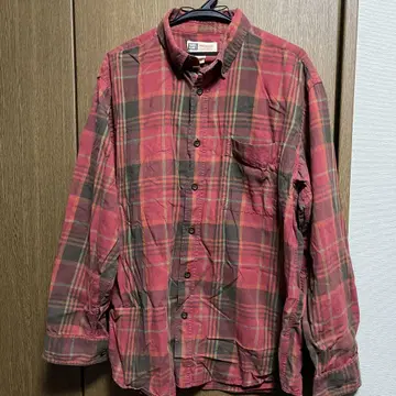 FADED GLORY 레드 계열 체크 긴팔 셔츠 L