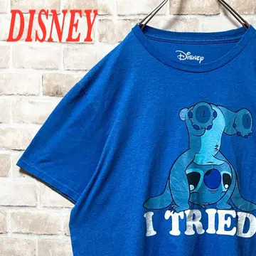 빅 프린트 DISNEY 스티치 블루 티셔츠
