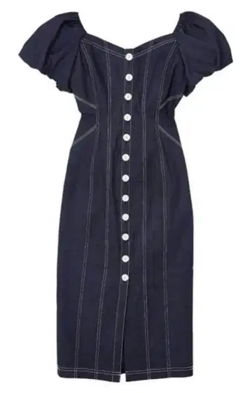 Herlipto Puff Sleeve Midi Dress M