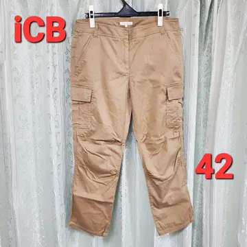iCB 여성용 베이지 밀리터리 팬츠 빅 사이즈 42