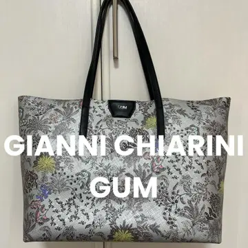 GIANNI CHIARINI / GUM 꽃무늬 토트백 실버 / 블랙
