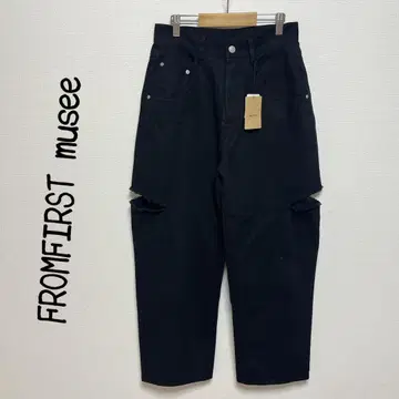 새상품 FROMFIRST musee 데미지 데님 사이드 컷 슬릿