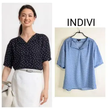 [미사용에 가까움] INDIVI 블라우스 반팔