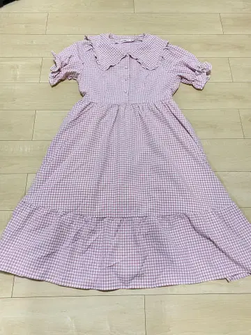 m petit 시마무라 깅엄 체크 원피스