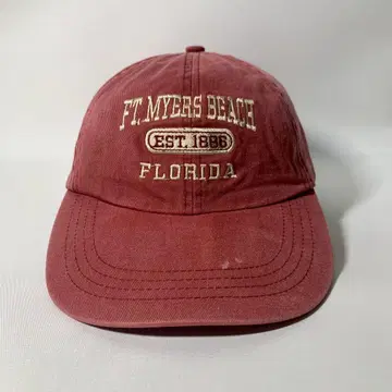 야구 모자 워크캡 FLORIDA 자수 로고 페이드 빨간색