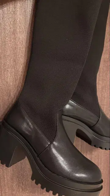 Chico 블랙 삭스 롱 청키 부츠 S 사이즈 미사용 새상품