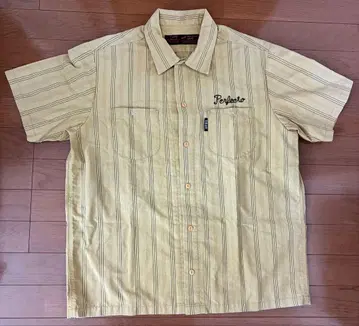 Schott X-LARGE 스트라이프 워크 셔츠 노란색