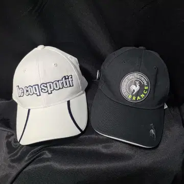 화이트 블랙 2개 세트 르꼬끄 골프 캡 남성용 프리 사이즈