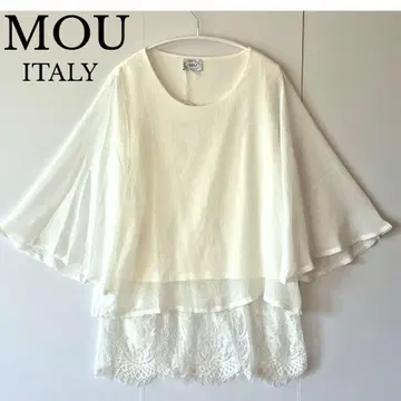MOU ITALY 레이스 시어 블라우스 SIZE M