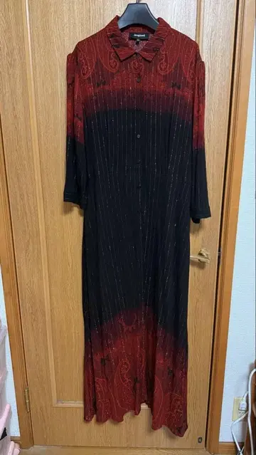 [Desigual] 페이즐리 무늬 롱 셔츠 원피스 44