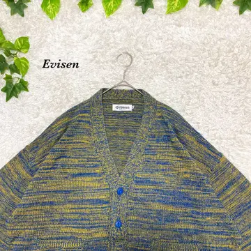 evisen 에비센 가디건 올 패턴 그라데이션 선악 자수 멋