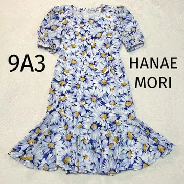 [새상품급] HANAE MORI 하나에모리 총 꽃무늬 도트 원피스 9호