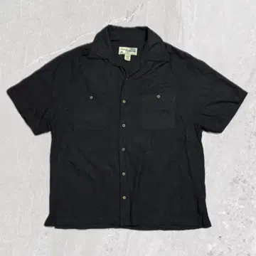 Hawaii shirt black short sleeves L
