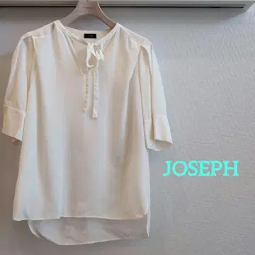 [새상품급] JOSEPH 조셉 실크 보우타이 블라우스 반팔 아이보리