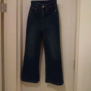 다크 블루 와이드 레그 데님 팬츠 폴린느브로
