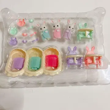 실바니안 패밀리 반짝반짝 복권 흰토끼 세 쌍둥이 돌보기 세트, 새상품급