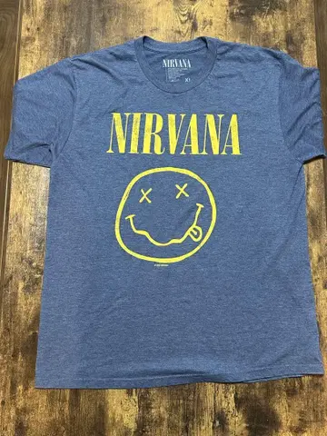 NIRVANA 네이비 스마일 티셔츠 2020 멕시코제 XL