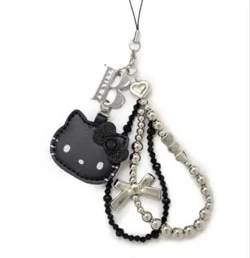 HELLO KITTY x BRILMY 거울 비즈 스트랩 블랙