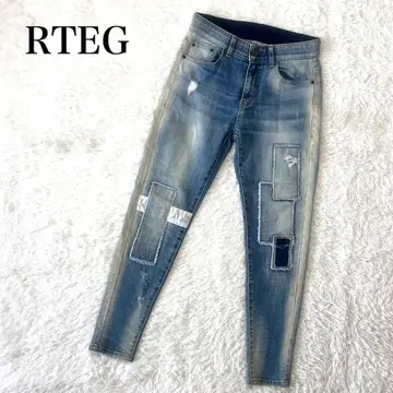 RTEG 아담스저글러 스키니 데님 팬츠 패치워크 M