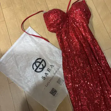 SARA 스팽글 빨간색 머메이드 드레스 JBBF 드림 모델 핏 모델