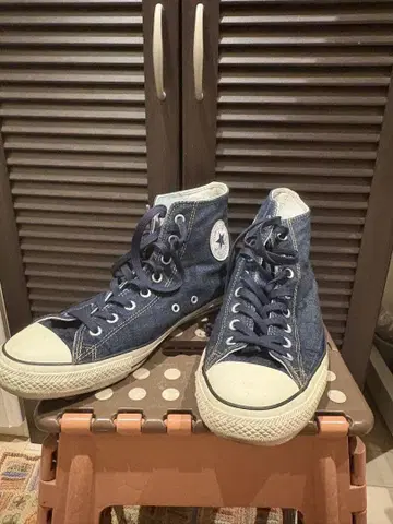 CONVERSE ALLSTAT 네이비 데님 하이컷 스니커즈