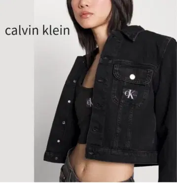 Calvin Klein 블랙 크롭 데님 자켓