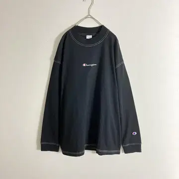 Champion 챔피온 긴팔 티셔츠 롱티 티셔츠 로고 블랙 구제 의류