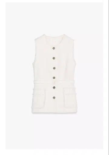 ZARA 벨트 텍스처 베스트 S 사이즈 화이트