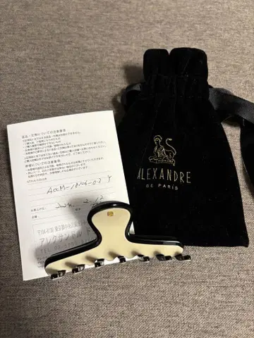 ALEXANDRE de PARIS 헤어 클립 아이보리/블랙