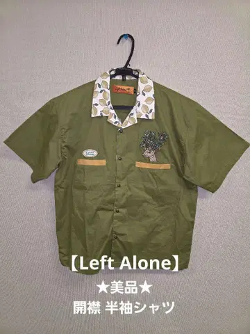 새상품급 Left Alone 레프트 얼론 반팔 셔츠 오픈 카라 자수 M