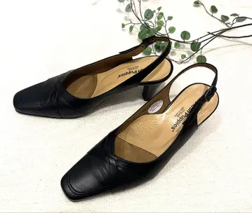Hush Puppies 허시파피 스트랩 펌프스 블랙 가죽 23.5