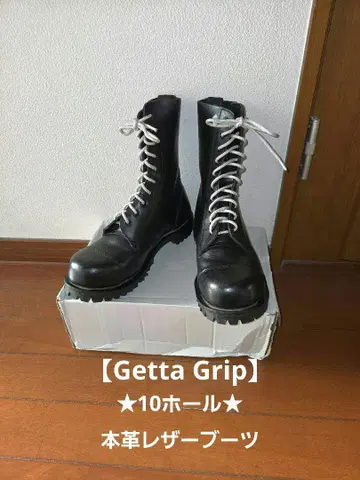가격 인하 잉글랜드제 GettaGrip 10홀 가죽 롱 부츠