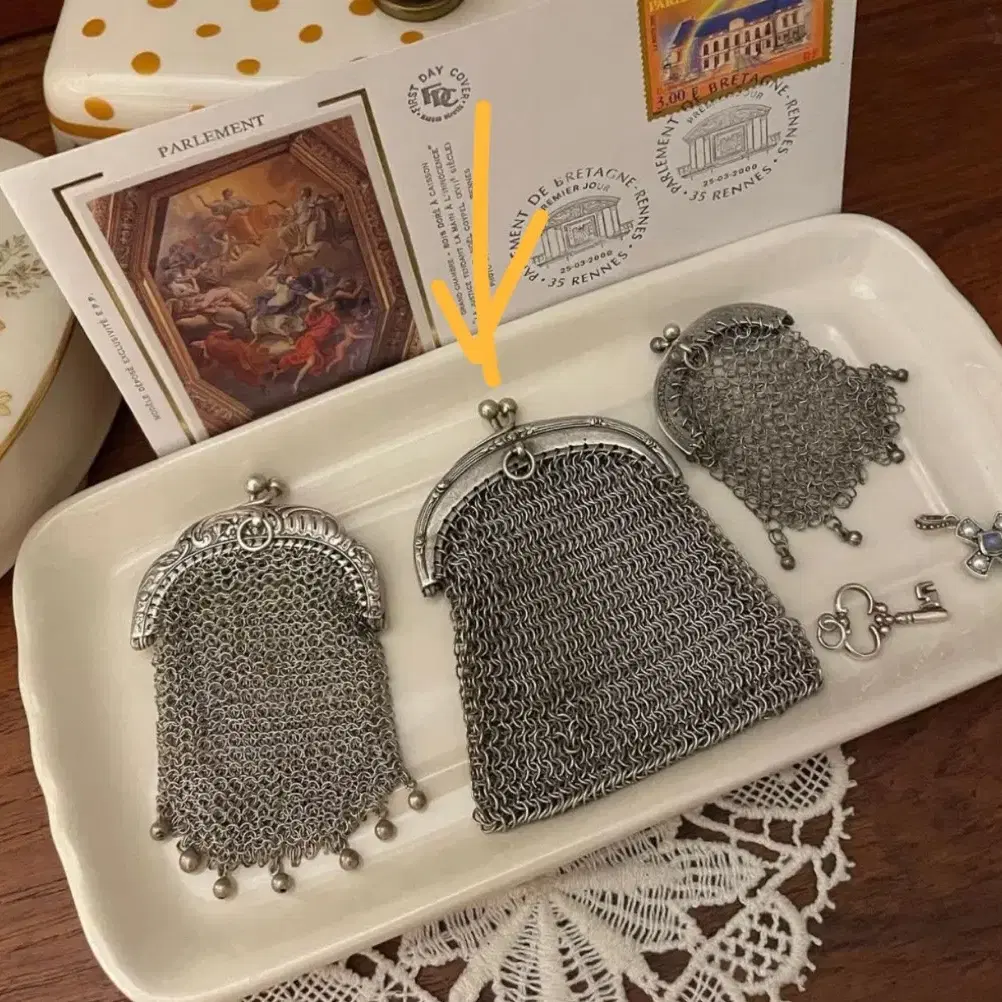 프랑스 빈티지 실버코인지갑