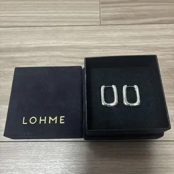 [LOHME] 로옴 스퀘어 귀걸이 실버 양쪽 귀