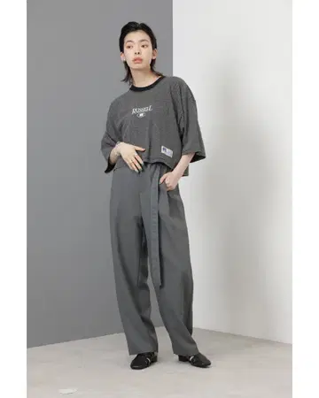 로즈버드 턱 배럴 팬츠 벨트 포함