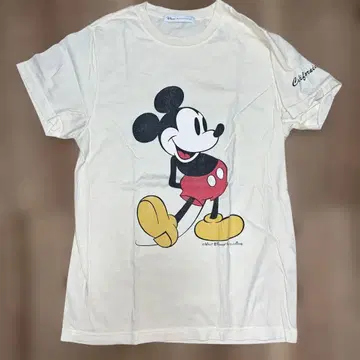 론 헤르만 Disney 콜라보 미키 프린트 티셔츠 반팔 S 크림