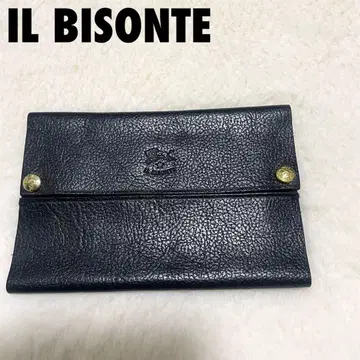 새상품급 IL BISONTE 일비종떼 티슈 케이스 가죽 블랙