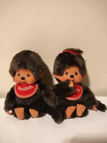 몬치치 봉제 인형 빨간 반다나 포함 2개 세트!