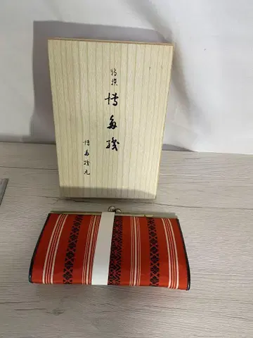 치쿠젠 하카타오리 가마구치 지갑 빨간색 미사용