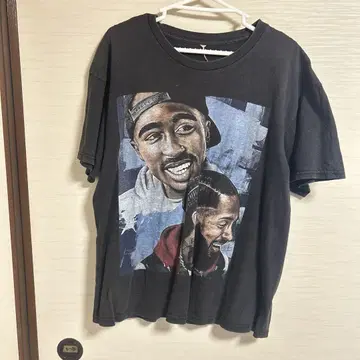 2Pac 그래픽 티셔츠 블랙