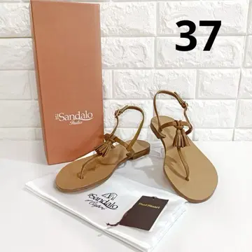 [미사용]  오브 카프리 태슬 통 샌들 가죽 37