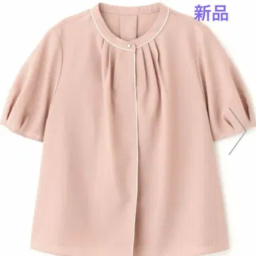 NATURAL BEAUTY BASIC 린넨 라이크 바이컬러 블라우스