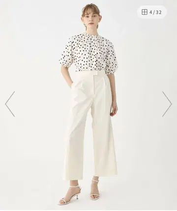 BALLSEY 린넨 레이온 스트레치 턱 스트레이트 팬츠 36