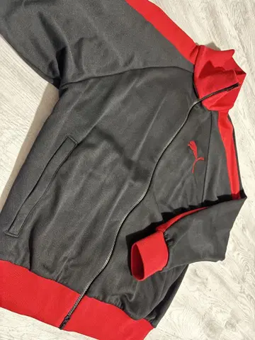 Puma 집업 자켓 블랙/빨간색