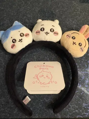치이카와 파크 봉제 인형 머리띠 (치이카와 하치와레 토끼 얼굴)