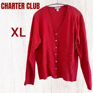CHARTER CLUB 레드 가디건 XL 차터 클럽